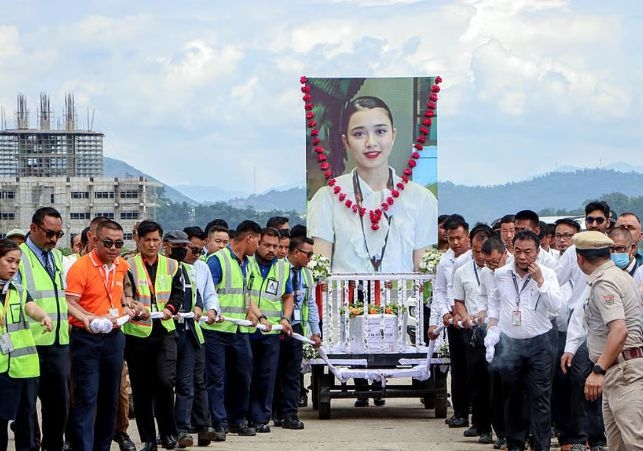 Nganthoi Sharma Mortal Remains Arrive Home