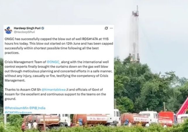ONGC Successfully Capped Gas Well Blowout